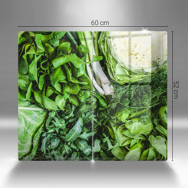 Induction hob cover Green vegetables