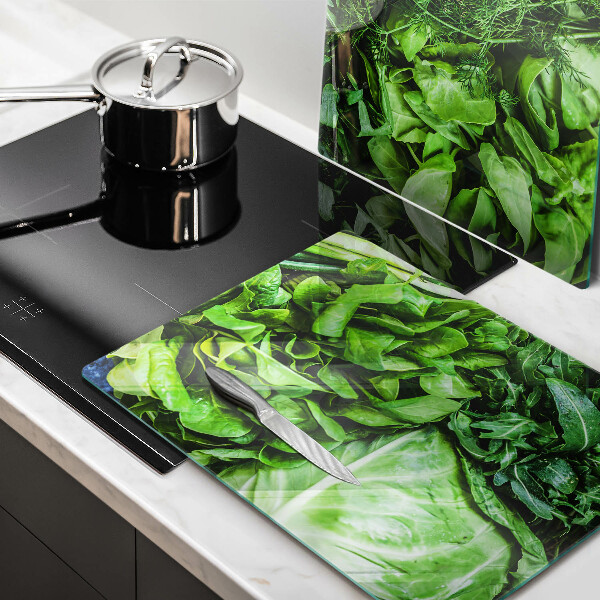 Induction hob cover Green vegetables