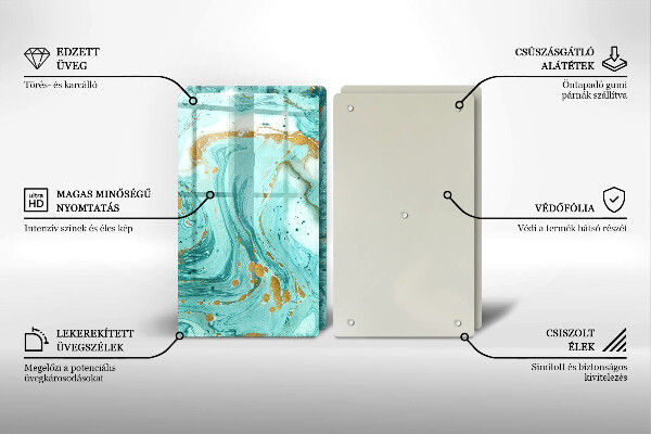 Induction hob cover Blue abstraction