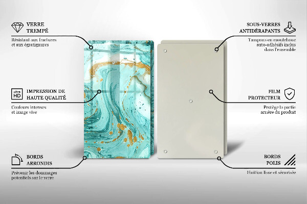 Induction hob cover Blue abstraction