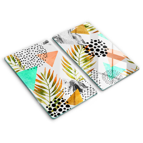 Work surface savers Boho leaves pattern