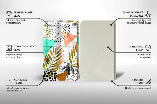 Work surface savers Boho leaves pattern