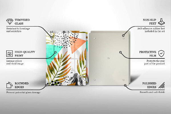 Work surface savers Boho leaves pattern