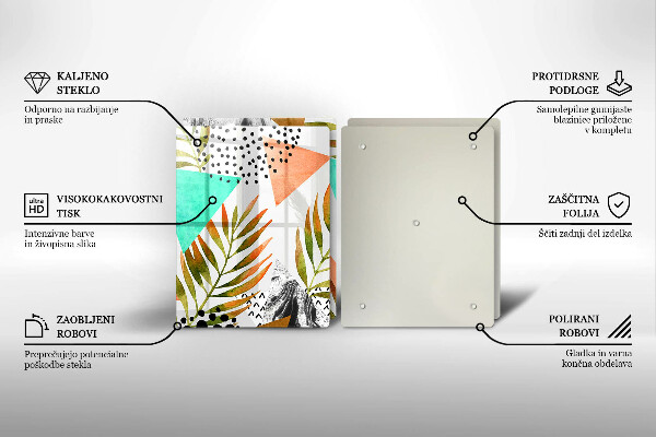 Work surface savers Boho leaves pattern