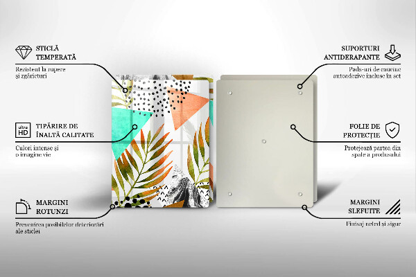 Work surface savers Boho leaves pattern