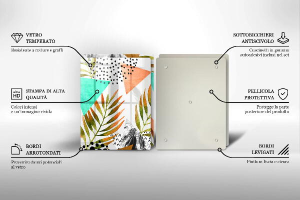 Work surface savers Boho leaves pattern