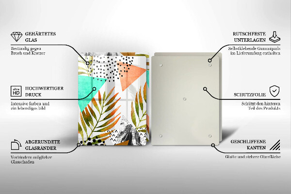 Work surface savers Boho leaves pattern