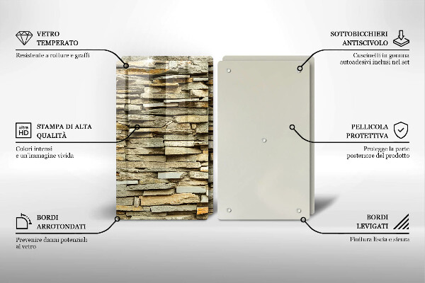 Induction hob cover Decorative stones