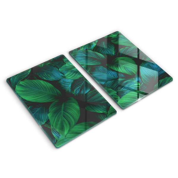 Induction hob cover Jungle leaves