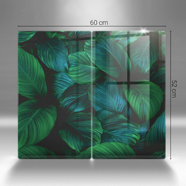 Induction hob cover Jungle leaves