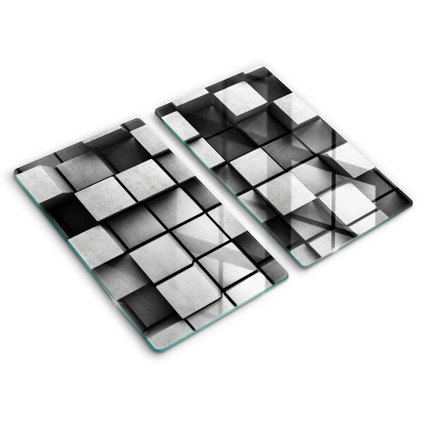 Induction hob cover 3D square abstraction