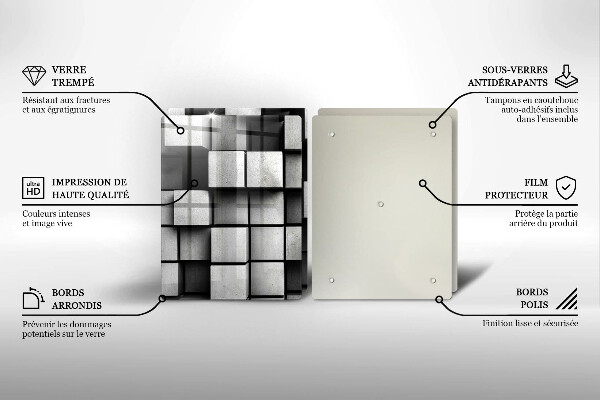 Induction hob cover 3D square abstraction
