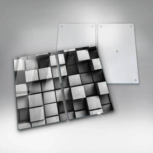 Induction hob cover 3D square abstraction
