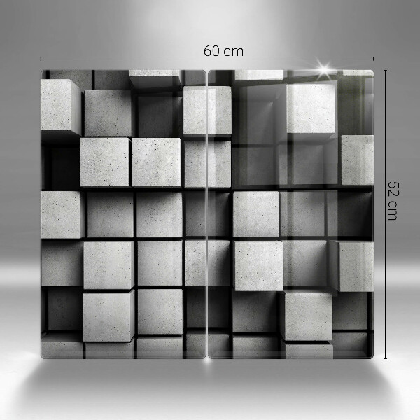 Induction hob cover 3D square abstraction