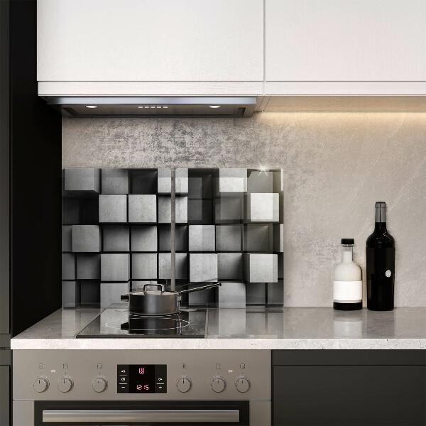 Induction hob cover 3D square abstraction