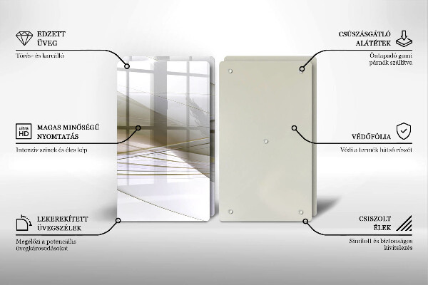 Induction hob cover Abstraction Design lines