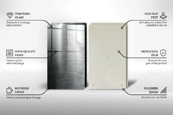 Induction hob cover Metal texture