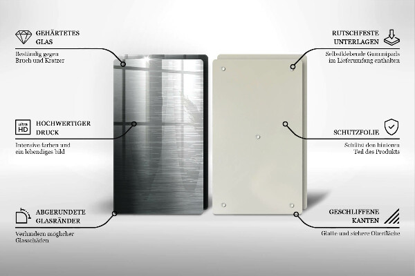 Induction hob cover Metal texture