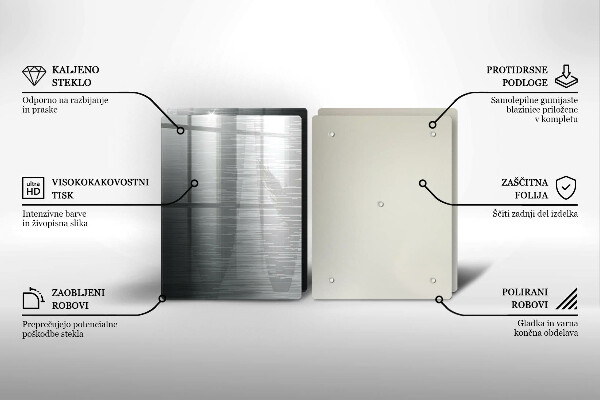 Induction hob cover Metal texture