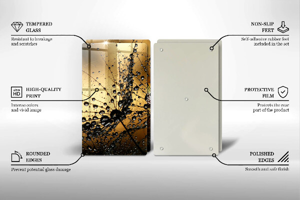 Induction hob cover Rosa and dandelions