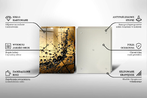 Induction hob cover Rosa and dandelions