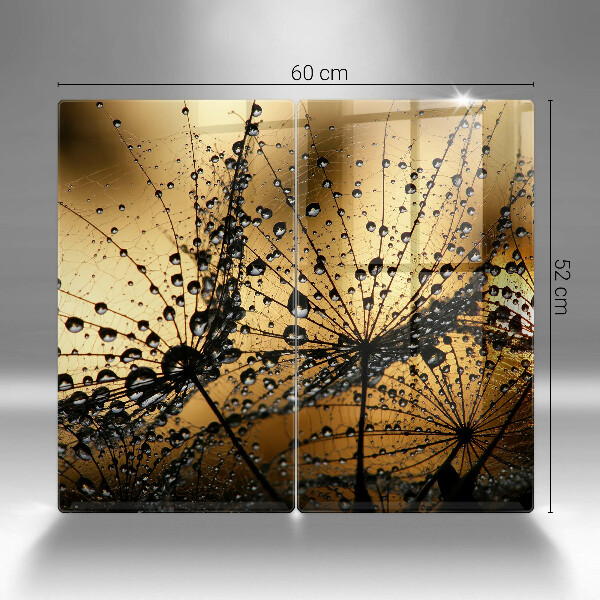 Induction hob cover Rosa and dandelions