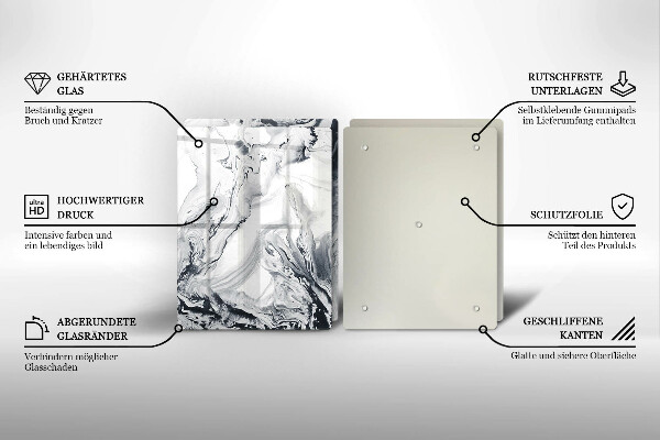 Induction hob cover Ink abstraction