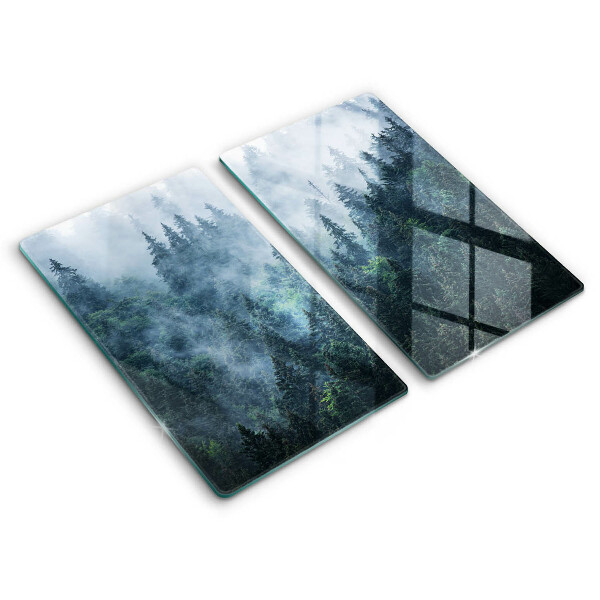 Induction hob cover Forest of trees and fog