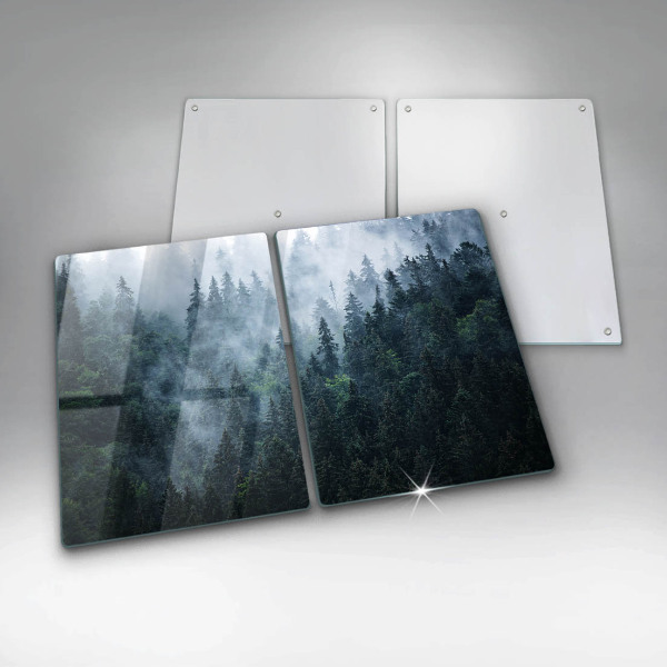 Induction hob cover Forest of trees and fog