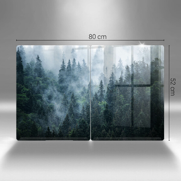Induction hob cover Forest of trees and fog