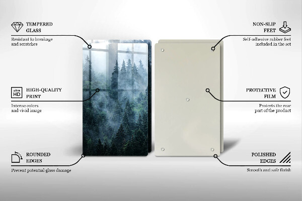 Induction hob cover Forest of trees and fog