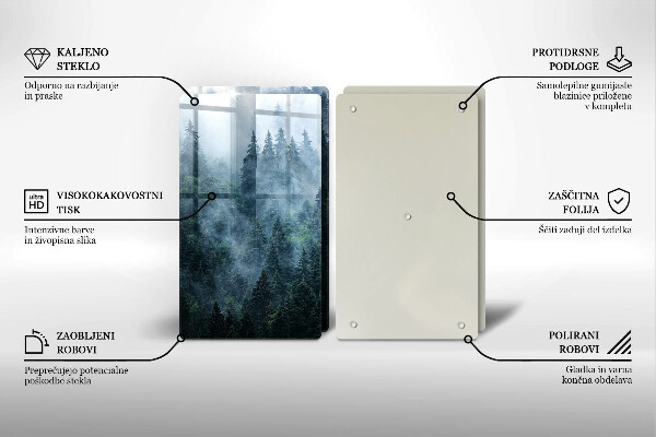 Induction hob cover Forest of trees and fog