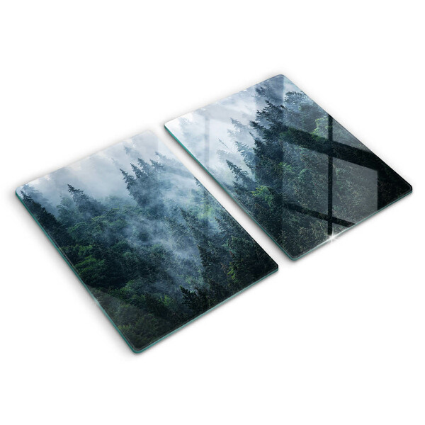Induction hob cover Forest of trees and fog
