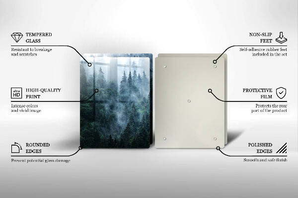Induction hob cover Forest of trees and fog