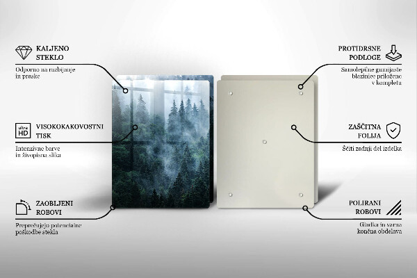 Induction hob cover Forest of trees and fog