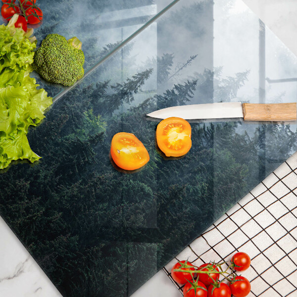 Induction hob cover Forest of trees and fog