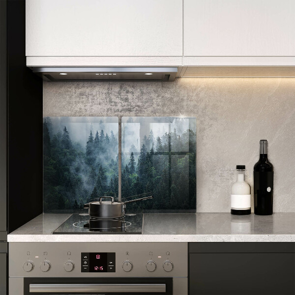 Induction hob cover Forest of trees and fog