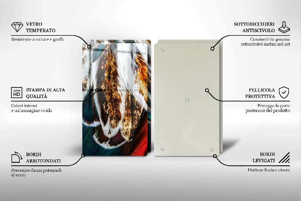 Kitchen worktop protector Boho bird feathers