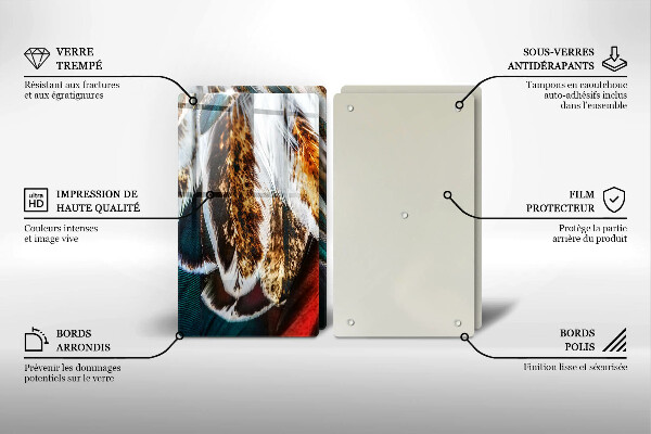 Kitchen worktop protector Boho bird feathers