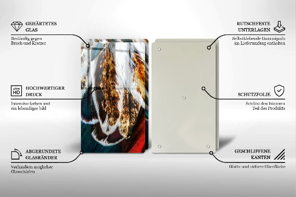 Kitchen worktop protector Boho bird feathers