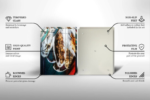 Kitchen worktop protector Boho bird feathers