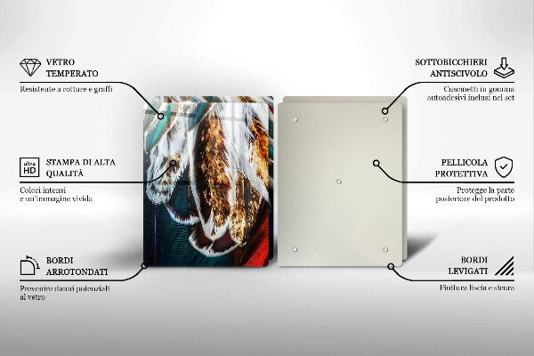 Kitchen worktop protector Boho bird feathers