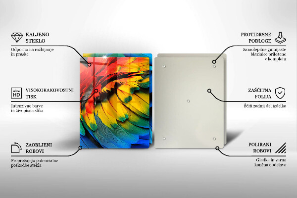 Work surface savers Colorful parrots