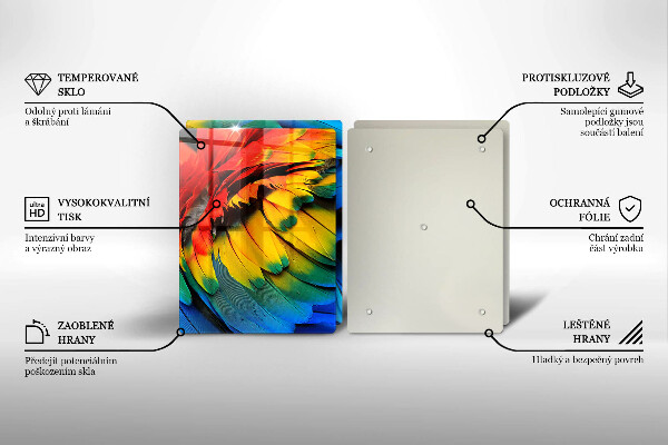 Work surface savers Colorful parrots