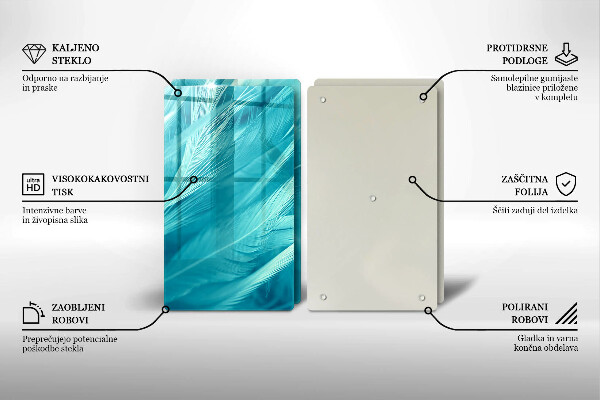 Induction hob cover Delicate feathers