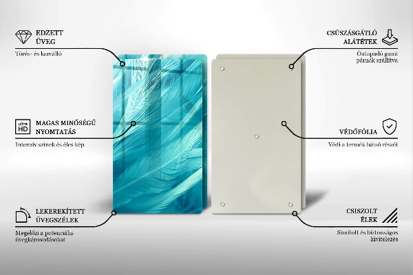 Induction hob cover Delicate feathers