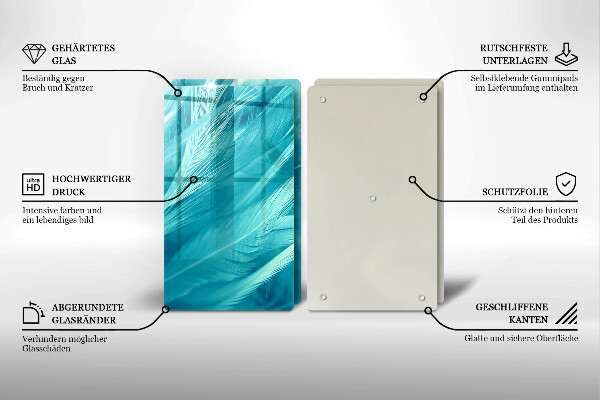 Induction hob cover Delicate feathers