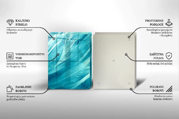 Induction hob cover Delicate feathers