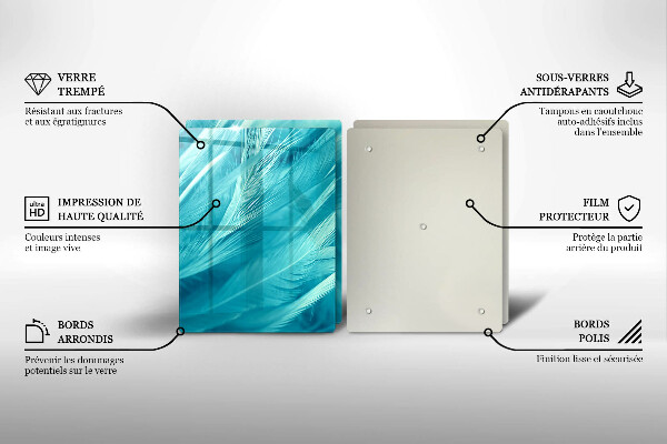 Induction hob cover Delicate feathers