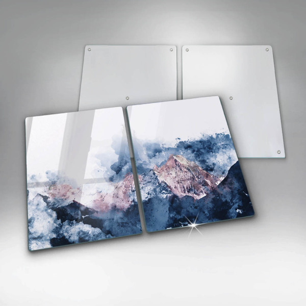 Induction hob cover Abstraction painted mountains